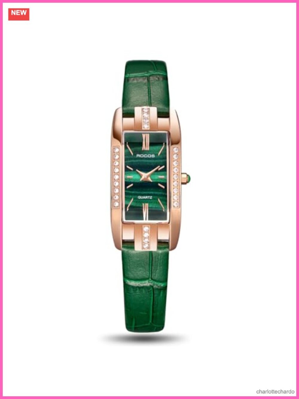Women's Square Dress Watch Leather Strap Quartz Analog 30m Waterproof
